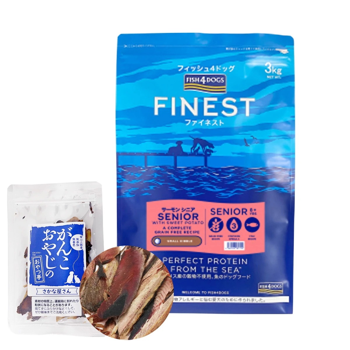 ファイネスト サーモン シニア 小粒 3kg【お試し国産お魚厚削り15g付き】