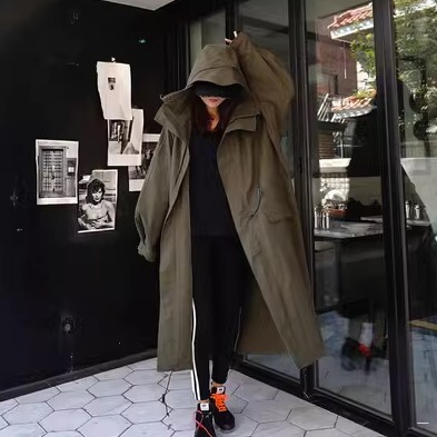 ジャケット マウンテンパーカー ルーズ コート ミッドレングス オーバーサイズ ロング丈 フード付き かわいい 大人可愛い きれいめ シンプル カジュアル 大人 上品 おしゃれ お洒落 かっこいい