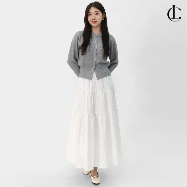 女性の秋のレイヤードスリットニットセーターカーディガンLSLOT006