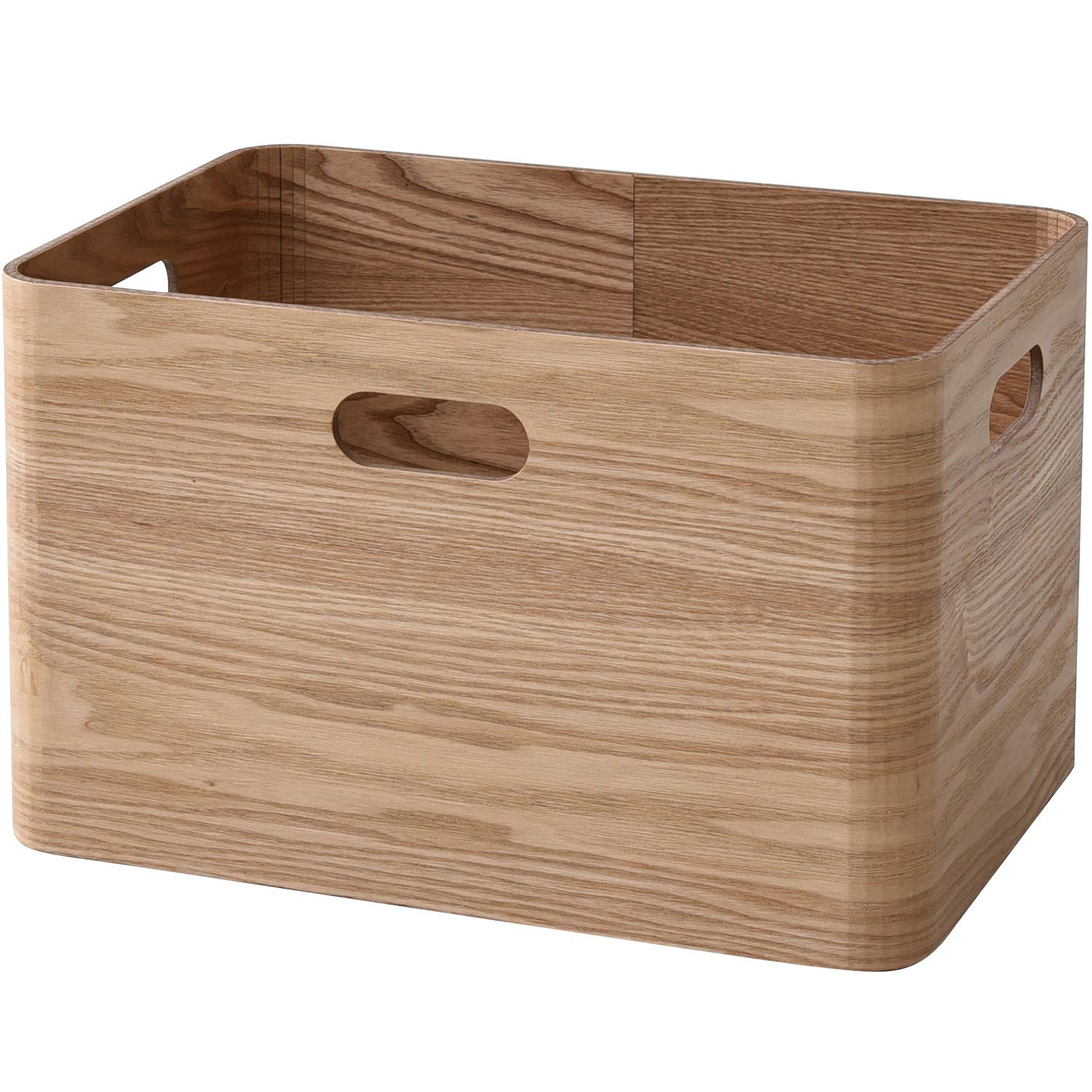 山善 収納ボックス ナチュラル レギュラー 完成品 天然木(タモ材) 使用 TSB-1(NA)