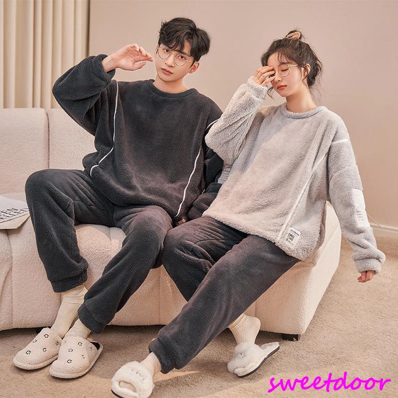 ペアルック ルームウェア 冬 カップルパジャマ ペアパジャマ 裏起毛 お揃い お祝い プレゼント 部屋着 寝巻き 防寒対策 彼女 彼氏 夫婦 記念日