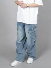 WBO アベイズ ビッグカーゴ ワイド ストリング デニム パンツ