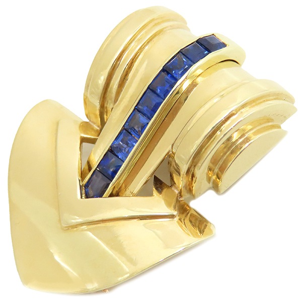 ティファニー Tiffany & Co ブローチ K14YG サファイア イエローゴールド 胸飾り 14K 【中古】