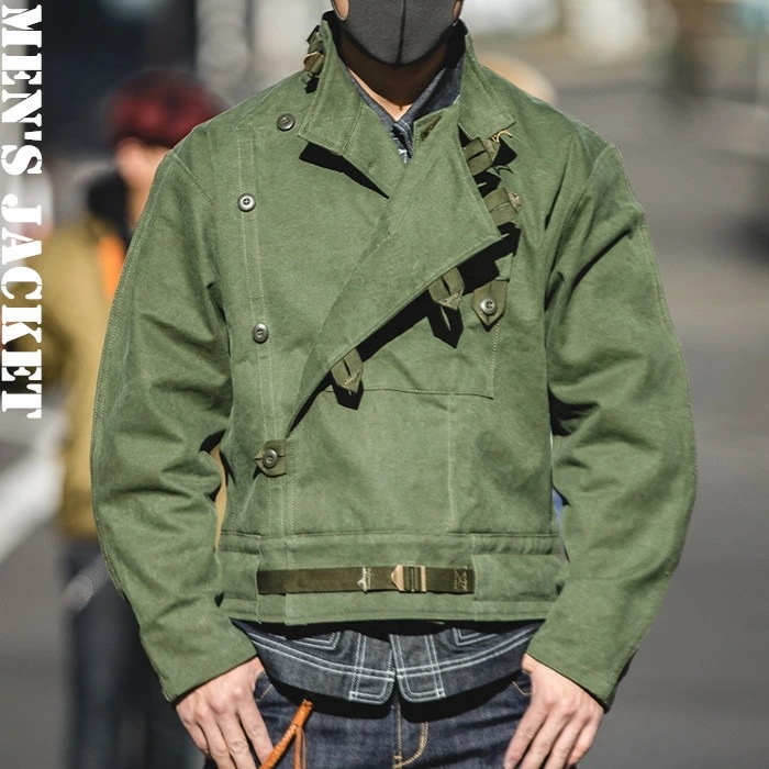 品質保証ジャケット メンズ コットン　無地 デッキジャケット ウォッシュ加工 トップス アウター メンズ カジュアル 綿 春秋 ショートコート ミリタリージャケット