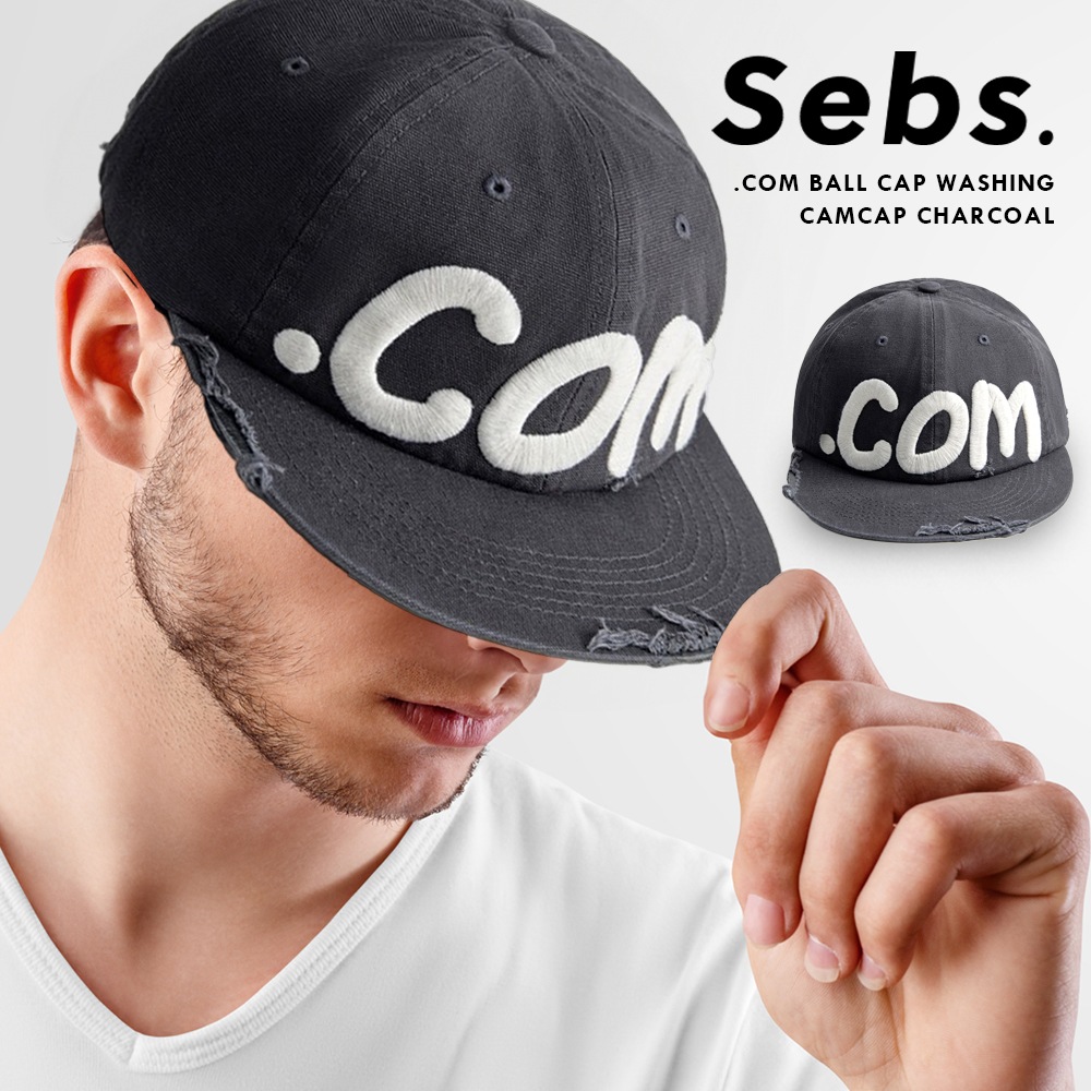 帽子 キャップ メンズ レディース 人気 ブランド ファッション 綿 コットン100% [ Sebs .COM BALL CAP WASHING CAMPCAP チャコール ] 男性 女性 韓国 K