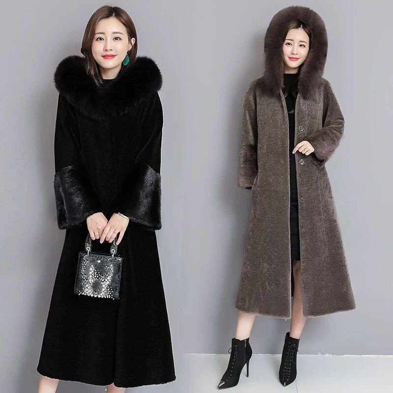 母親 レディース 秋冬 ファーコート ロング丈 フェイクファー 体型カバー オーバーコート ふわふわ