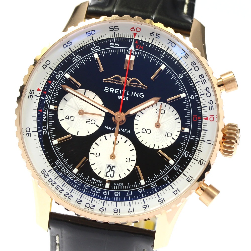 ブライトリング BREITLING RB0138 ナビタイマー01 クロノグラフ 43 K18PG 自動巻き メンズ 良品 箱・保証書付き_801673【中古】
