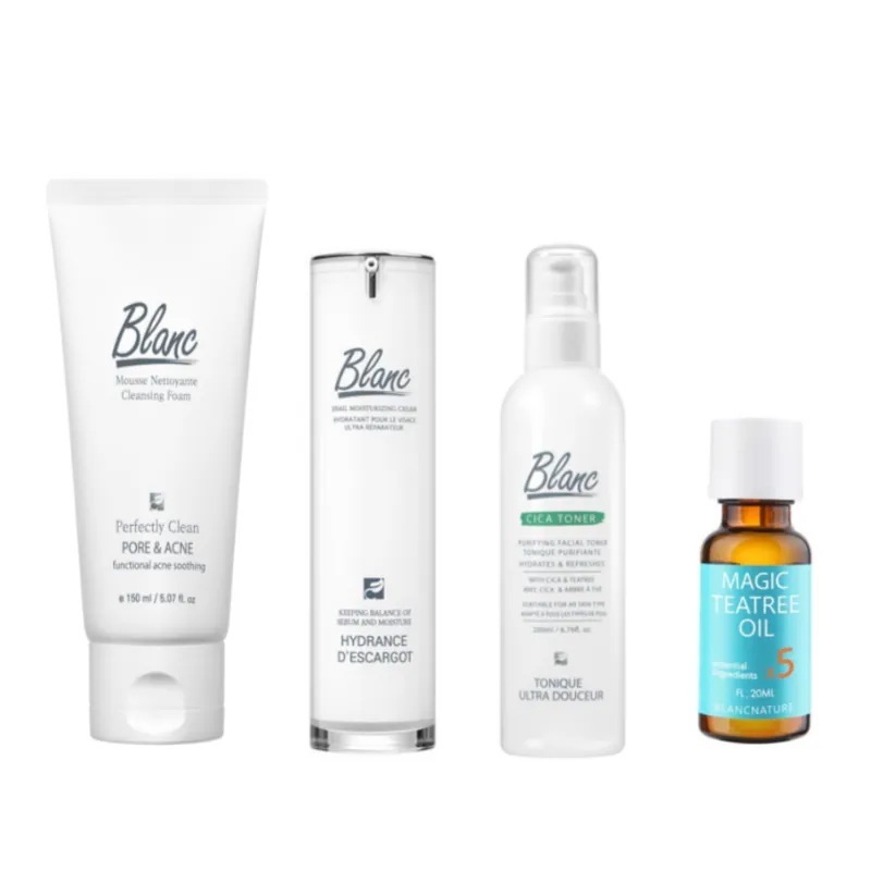 【大人気】ニキビ撲滅4点セット（マジックティーツリーオイル20ml+マジックシカクリーム60ml+マジックトラブルフォームクレンザー150ml+マジックシカトナー200m）