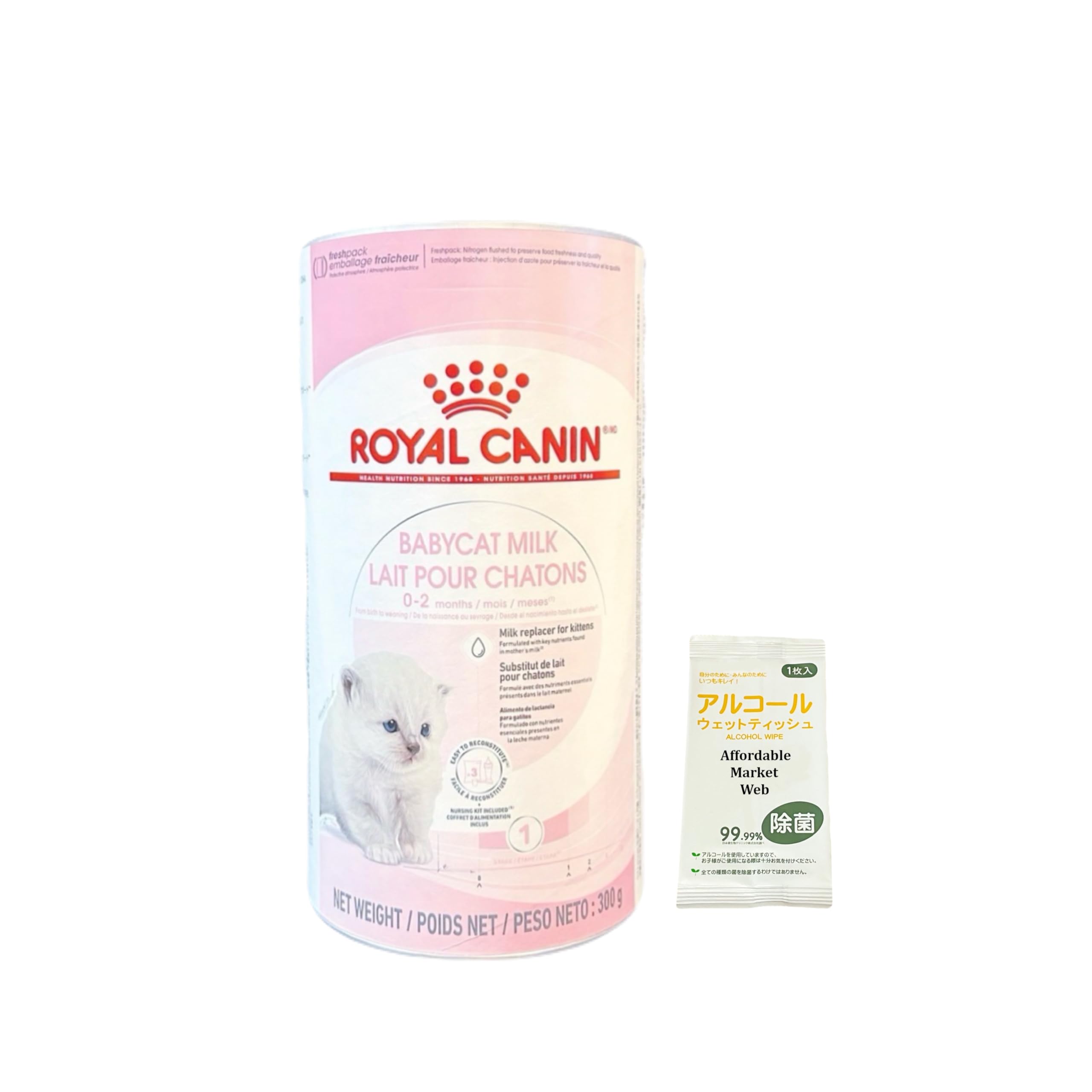 ロイヤルカナン ベビーキャットミルク 300g （誕生離乳期の子猫用（生後02ヵ月齢まで）） オリジナルウェットティッシュ付 (300g 1個)