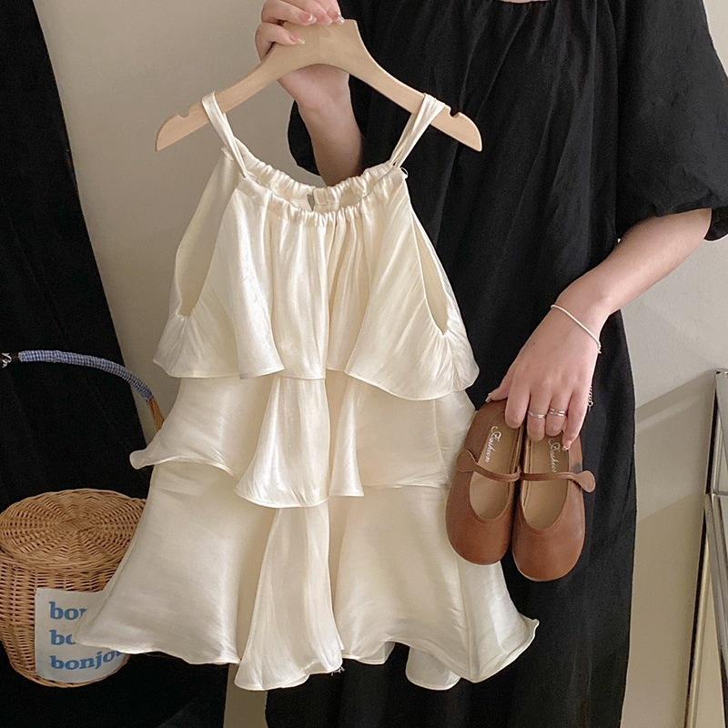 【1つ買うと10つ無料】女の子のファッショナブルなドレス2025夏のハイエンド子供サスペンダースカートスカートスタイルスイート気質ケーキスカートトレンディ