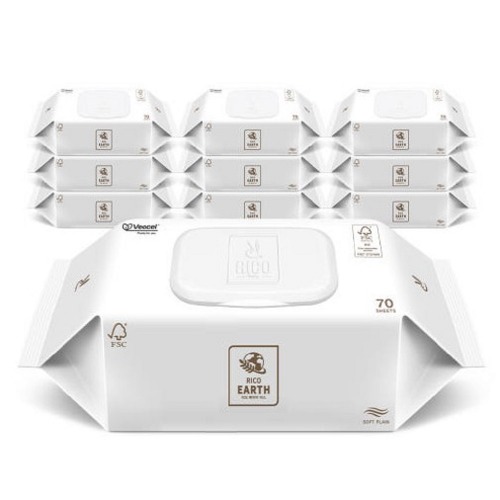 リコ68gsm低刺激赤ちゃんティッシュレーヨン100 アース生分解物ティッシュ70枚10個全家族多用途衛生用品プレゼント