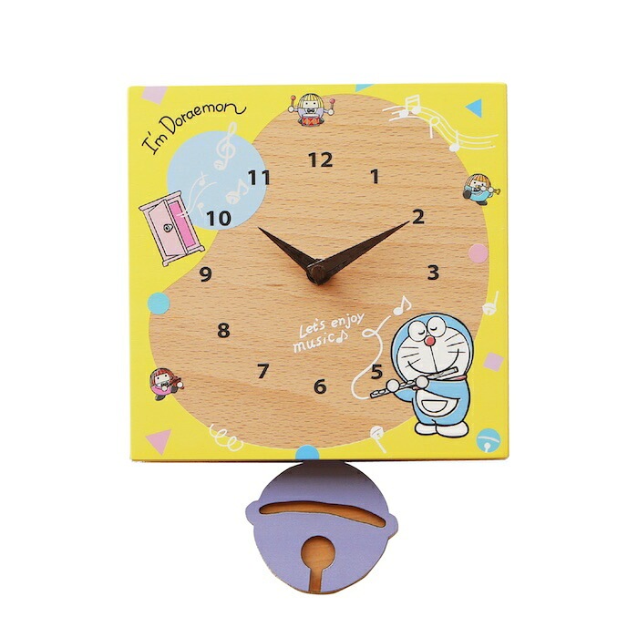 壁掛け時計 木製 アイムドラえもん 音楽さんぽ キャラクター おしゃれ かわいい 木 アナログ インテリア リビング 日本製 プレゼント ギフト 寝室 部屋 置き時計