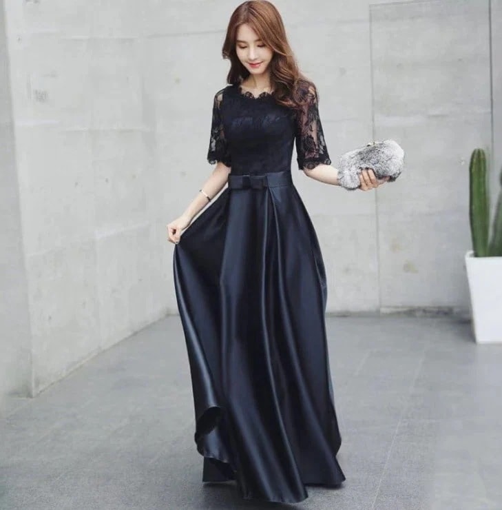 ロングドレス 演奏会 パーティードレス ドレス レディース 結婚式 ドレス ロング丈 パーティドレス Vネック マキシ丈 発表会 お呼ばれ 二次会 上品 フレア 母の日