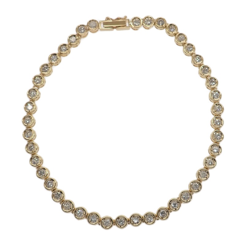 デザインジュエリー テニスブレス ブレスレット K18YG イエローゴールド ダイヤモンド 美品【Aランク】