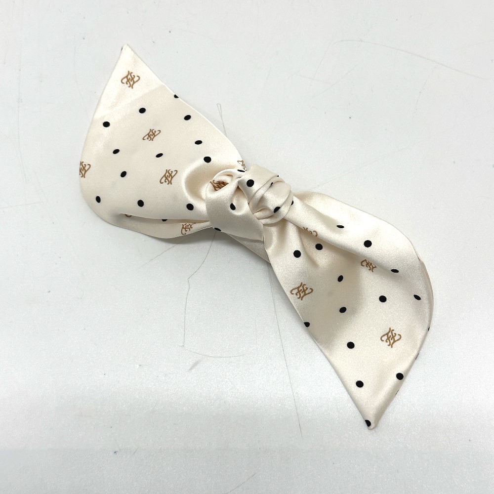 バレッタ ロゴ りぼん リボン 水玉 ドット ヘアアクセサリー シルク ベージュ 11,242円