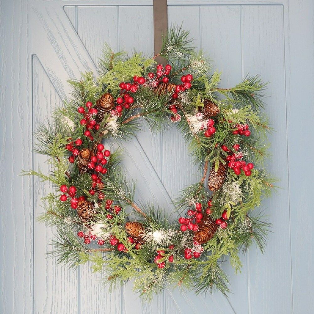お手頃価格クリスマスリース 50cm 赤い実 松ぼっくり Xmas リース 造花 花輪 アートフラワー クリスマス 玄関 丸 輪っか ドア 飾り 装飾 インテリア 誕生日 クリスマス飾