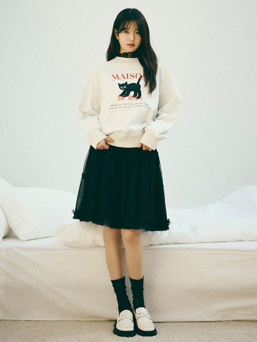 [IVE チャン·ウォニョン モデル着用] TUTU MIDI SKIRT BLACK 限定版 韓国の人気ファッションブランド