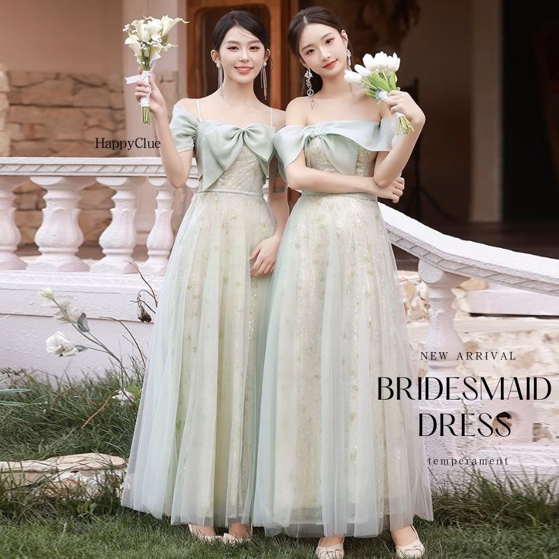 ブライズメイドドレス お揃いドレス 衣装 パーティードレス 結婚式 ロングドレス レディース Aライン ワンピース 可愛い フォーマル 成人式 お呼ばれ 発表会 演奏会 コーラス ブライダル お花嫁ド