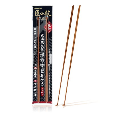 他サイト： GREEN BELL グリーンベル 匠の技 煤竹耳かき すすたけ 耳かき 2本組 極細 本手造り 手磨き 耳掃除 みみかき G-2153の商品画像