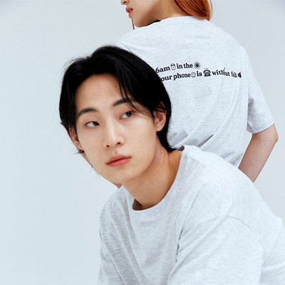 UNISEX EMOJI T-SHIRT (MELANGE GREY) 5,216円