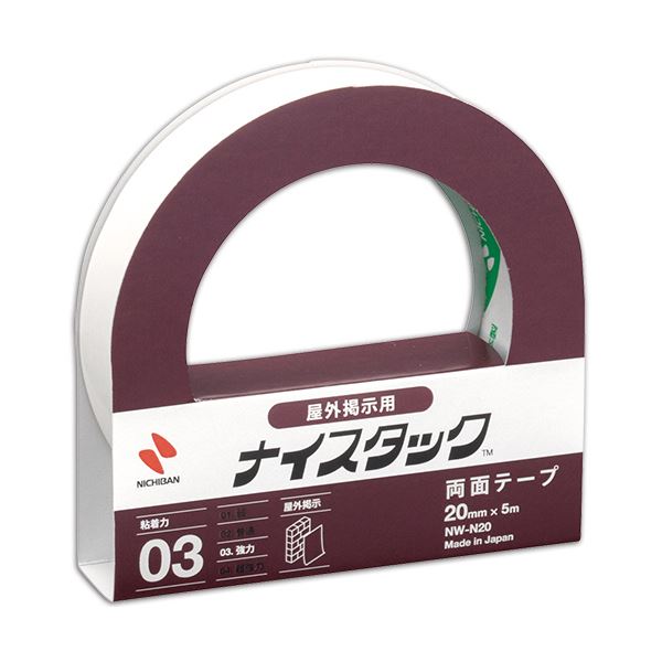 (まとめ) ニチバン ナイスタック 両面テープ 屋外掲示用 大巻 20mm×5m NW-N20 1巻 (×30セット)