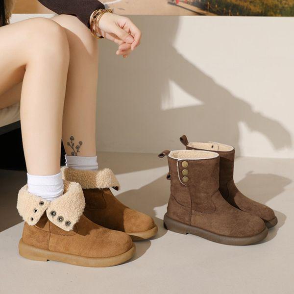 女性 冬 カジュアル 2 WAY 裏ボア ブーツ 2color_P413224394