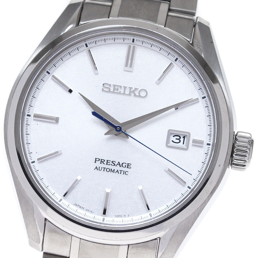 セイコー SEIKO SARX055/6R15-04A0 プレザージュ 和紙模様文字盤 自動巻き メンズ 良品 保証書付き_861407【中古】