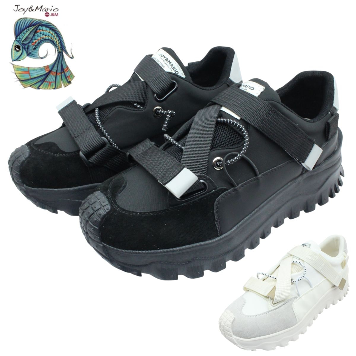 Joy & Mario ジョイ アンド マリオ レディース スニーカー 30973 W ベルクロ マジックテープ 軽量 おしゃれ ローカット 厚底