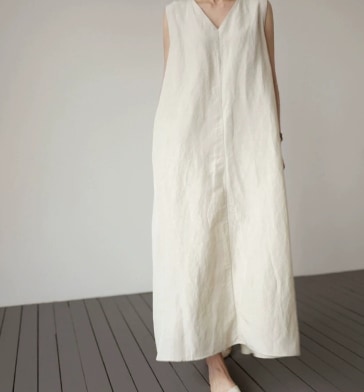 ワンピース ノースリーブ Vネック 薄手 フレアワンピース マキシ丈 袖なし ルーズ スリム 細身 ストレート 裾ワイド ウエストマーク リネン かわいい 大人可愛い きれいめ シンプル カジュアル