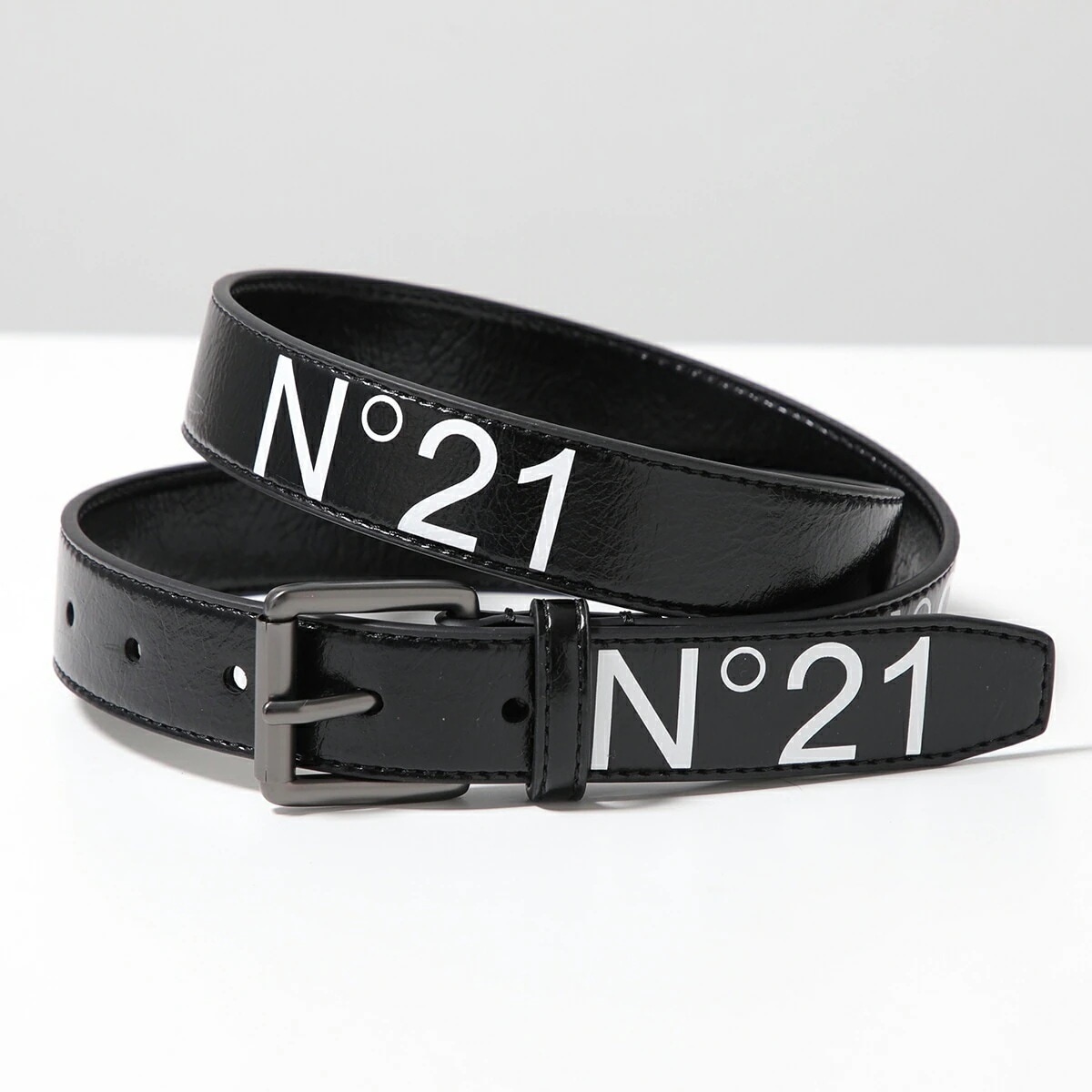 N21 KIDS ヌメロヴェントゥーノ キッズ ベルト N21B9U N2104T N0246 レディース ガールズ ロゴ ナローベルト メタルバックル 0N900