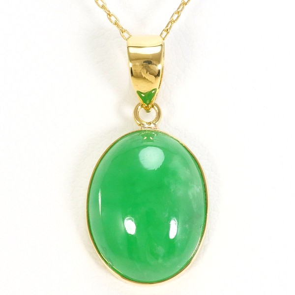 K18 18金 YG ネックレス ジェイダイト 中古