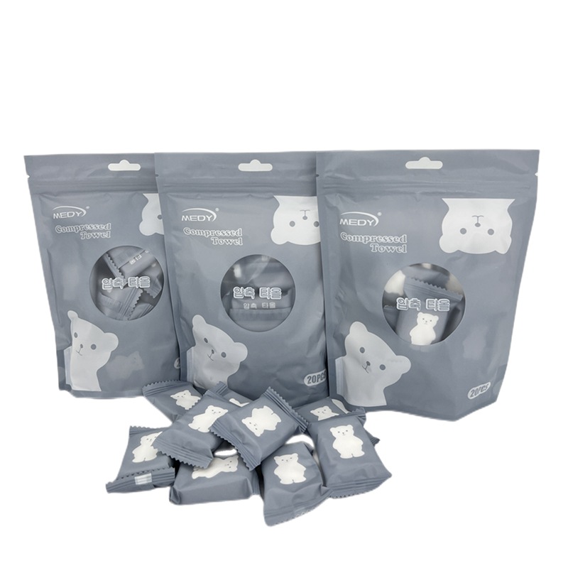 超厚い 圧縮おしぼり 20個入り 使い捨てタオル 旅行 出張 アウトドアや温泉の携帯に便利