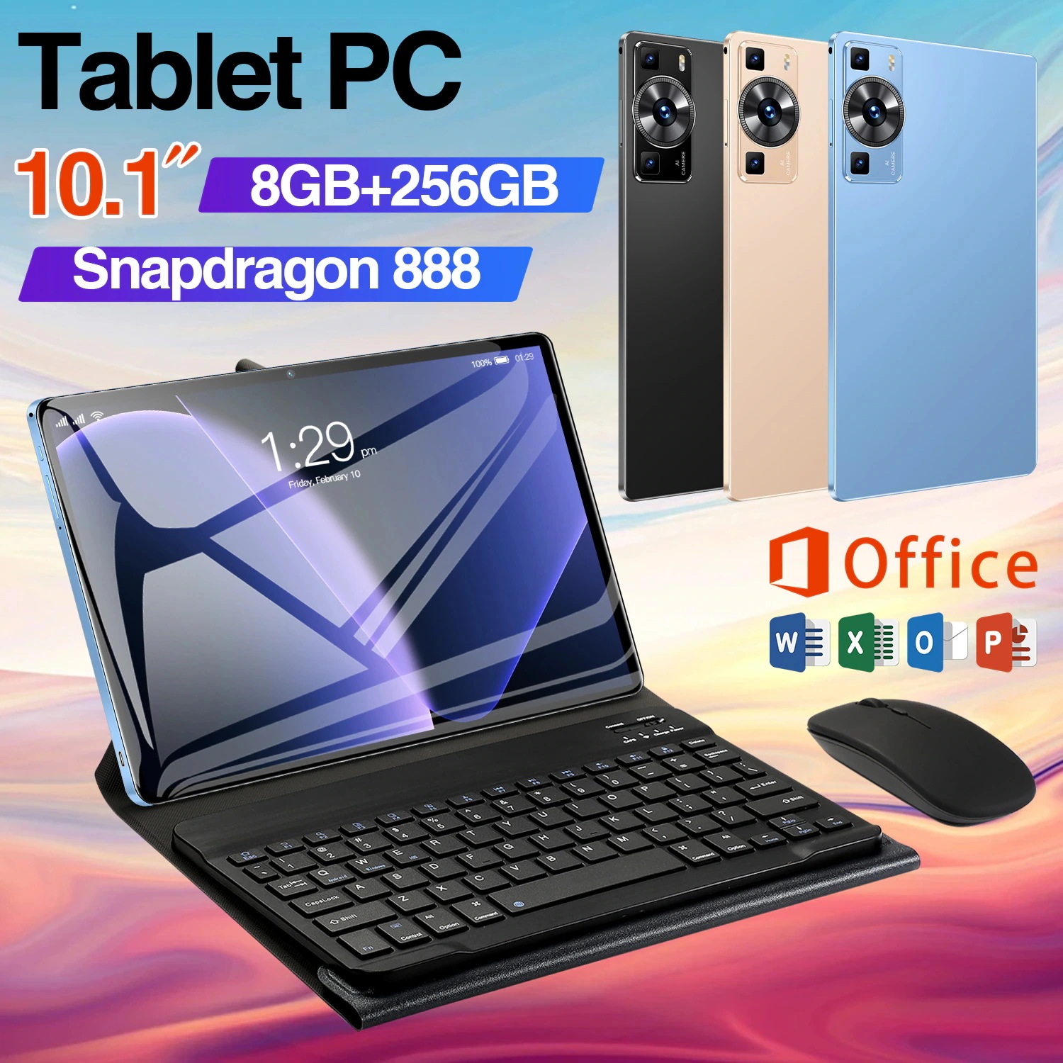 タブレットPC 本体 P60Pro Android15 10.1インチ Wi-Fi 8GB+128GB SIM 大画面 タブレット 軽量 おすすめ 在宅勤務 プレゼント