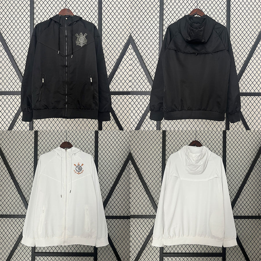 2425 コリンチャンス トレーニングユニフォーム見た目ユニフォームメンズ長袖ジャケットウインドブレーカーサッカーユニフォーム秋冬スポーツウェア