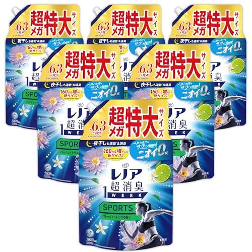 レノア Lenor 超消臭1WEEK 柔軟剤 SPORTS フレッシュシトラス 詰め替え 2060mL×6袋 [大容量] [ケース品]