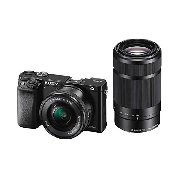 【中古】ソニー ミラーレス一眼 α6000 ダブルズームレンズキット E PZ 16-50mm F3.5-5.6 OSS + E 55-210mm F4.5-6.3 OSS ブラック ILCE-600
