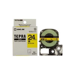 (業務用30セット) キングジム テプラPROテープ/ラベルライター用テープ (幅：24mm) SC24Y 黄に黒文字