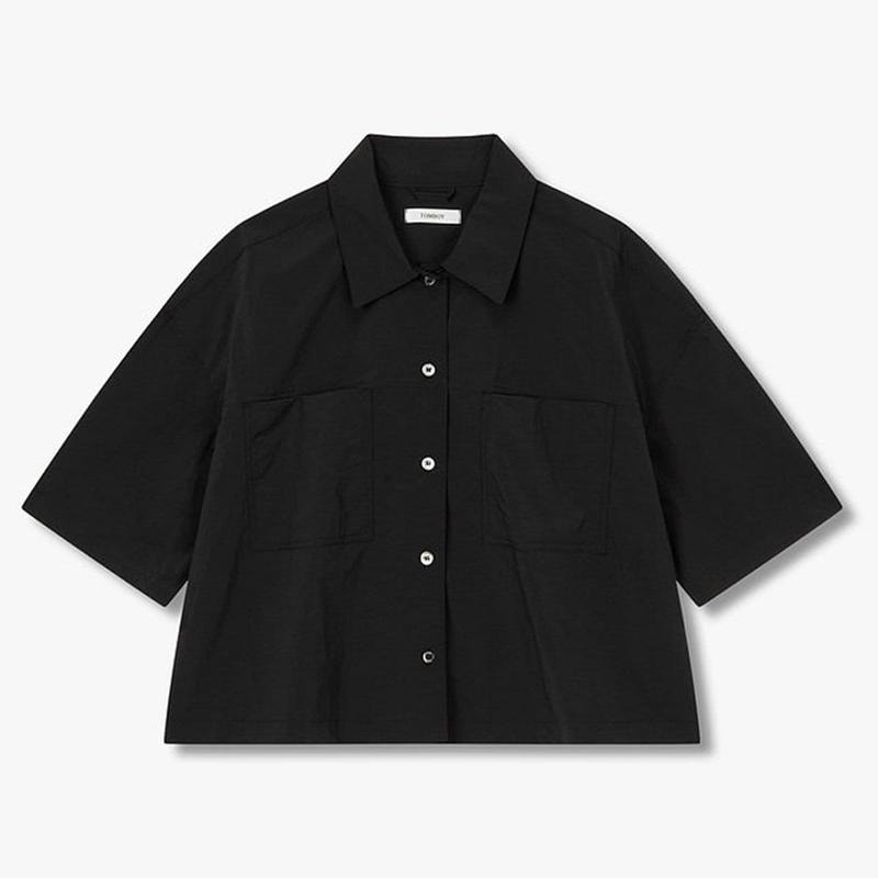 白のプリーツ半袖シャツ 9176221985