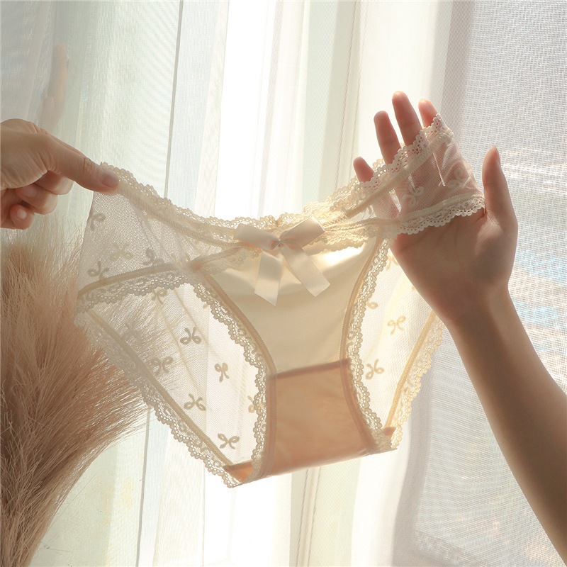 【1点ご購入 で10点プレゼントいたします】甘いレースのリボン腰の低い少女パンツ通気性のある柔らかな網糸のレディースパンツ綿股 147,658円