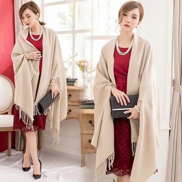 ストール 演奏会ケープ 結婚式 レディース フリンジ ロング丈 ドレスショール お呼ばれ 秋冬 冬 厚手 防寒 パーティードレス 二次会 謝恩会 発表会 バレンタイン ベージュ eh078jc 5,236円