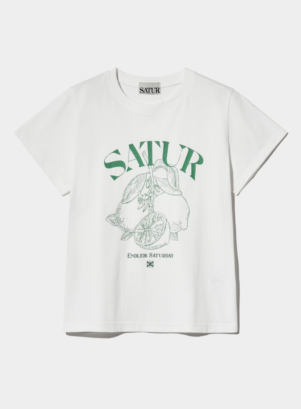 【SATUR】 (W) CAPRI CITRON DRAWING SUMMER GRAPHIC T-SHIRTS : LIGHT GREEN