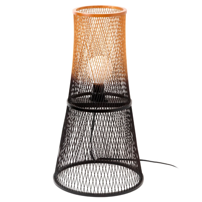 駿河竹千筋細工　フロアスタンド 霊峰　静岡県伝統工芸品　黒田雅年 作　行燈　行灯　職人が竹ひごを組んで千筋にして作り上げられたインテリアライト　繊細で滑らかな曲線美