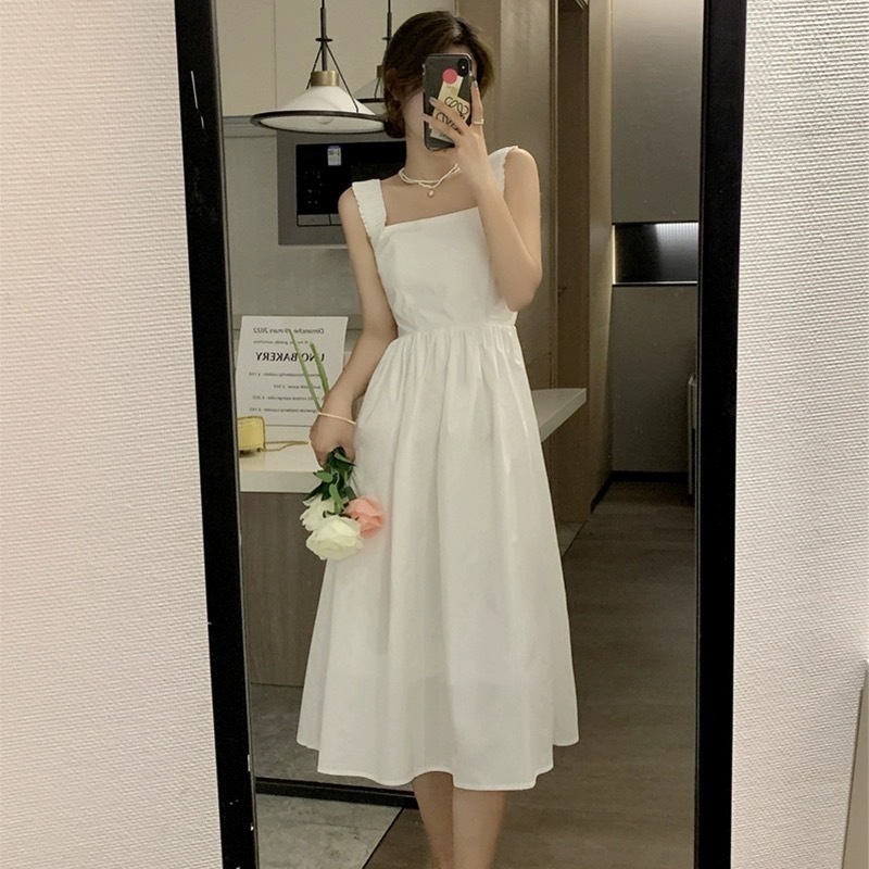 ワンピース ひざ丈ワンピース キャミソールワンピース 袖なし ウエストマーク かわいい 大人可愛い きれいめ シンプル 上品 おしゃれ かっこいい レトロ ラフ ルーズ こなれ感 個性的 主役級