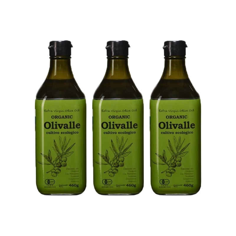 ムソーオーガニック 有機エクストラバージンオリーブオイル 460g 3本セット Olivalle 調味油 パスタ サラダ