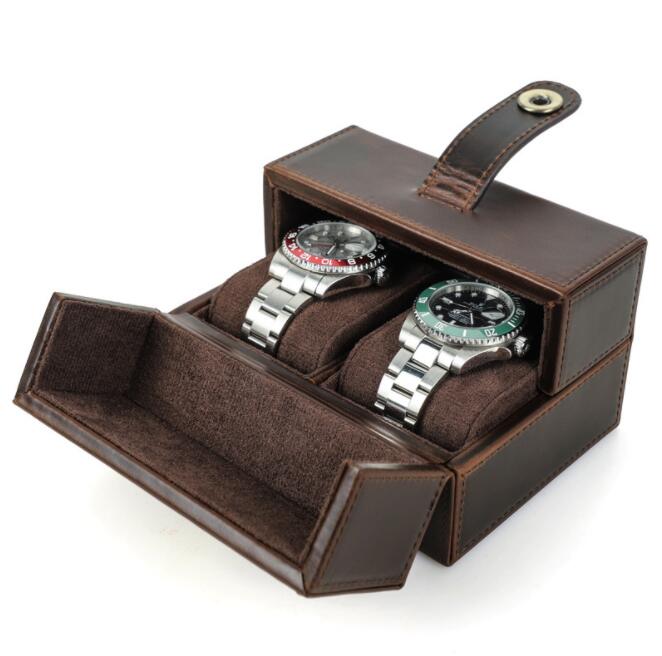 特売セール 父の日 腕時計ケース 本革 牛革 復古 時計ケース 2本用 長方形 ウオッチケース 収納ボックス コレクションケース 持ち運び 便利コンパクト プレゼント 見せる収納 メンズ 高級コーヒー