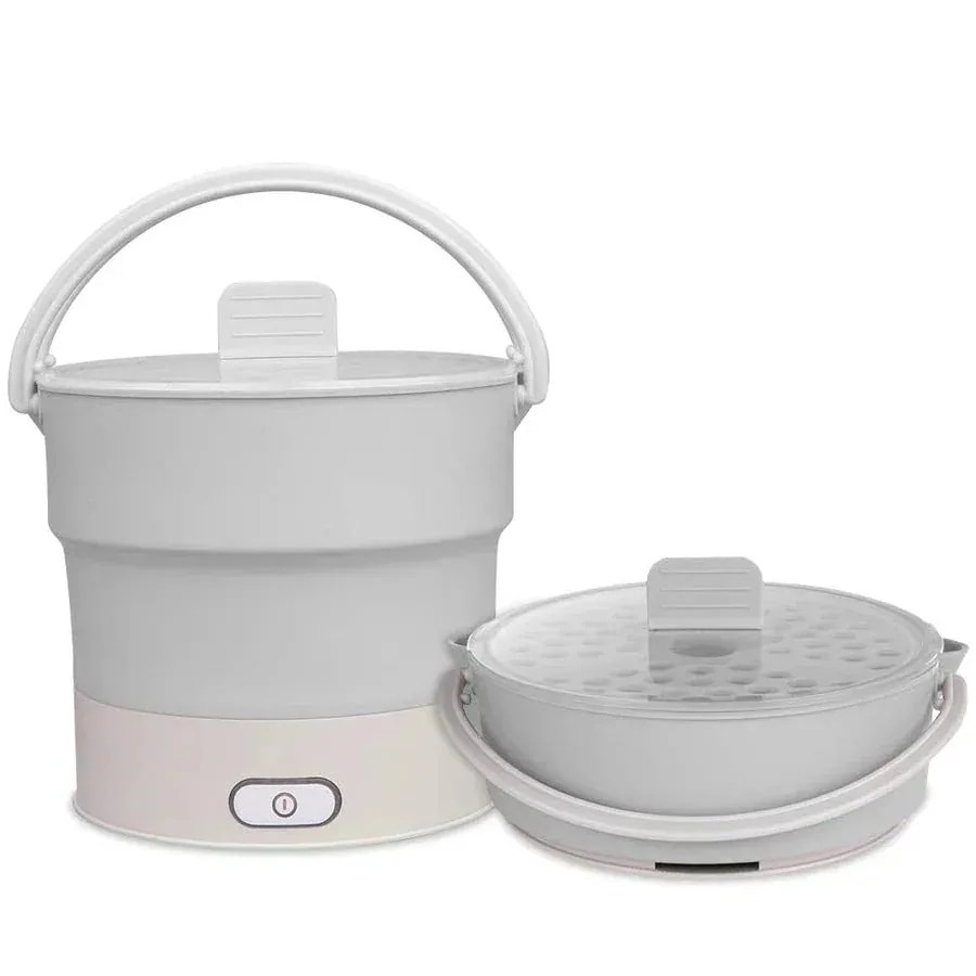 シリコン電気ケトル折りたたみ大容量調理スープボイルドヌードルアダプティブ電源110V-0Vキャリ