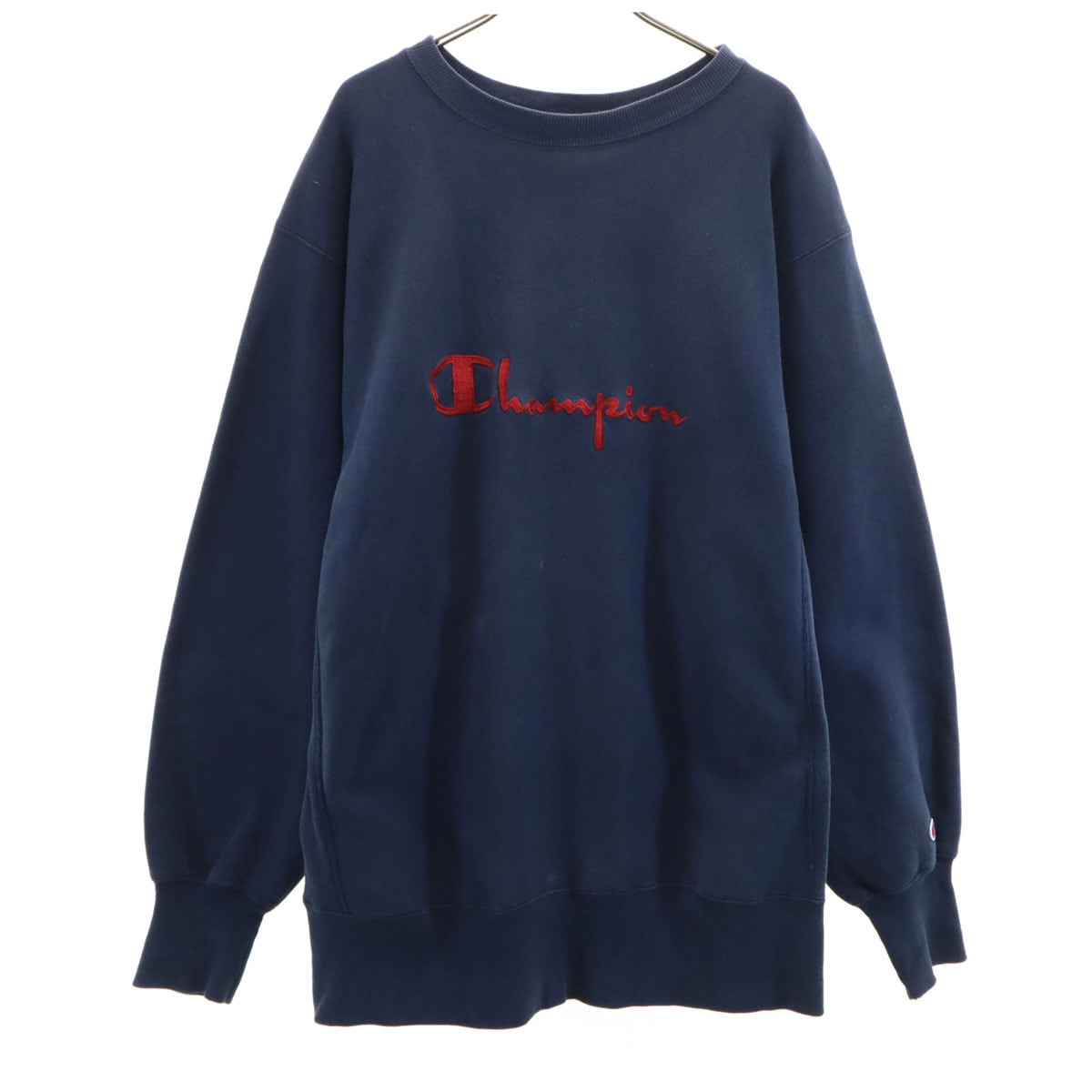 90s USA製 オールド 刺繍タグ 長袖 リバースウィーブ スウェット トレーナー XL ネイビー メンズ 古着