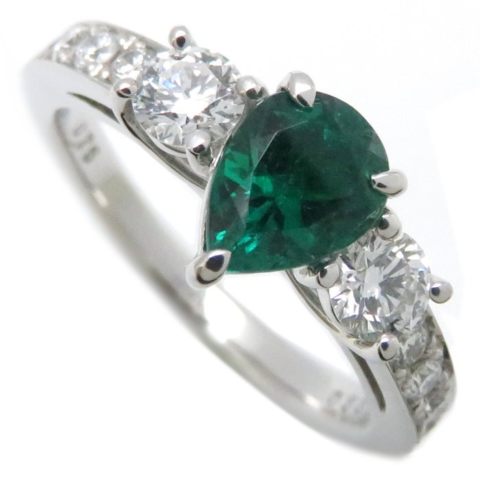 リング 指輪 エメラルド0.75ct ダイヤモンド0.53ct 12号 Pt900プラチナ / 63956【中古】