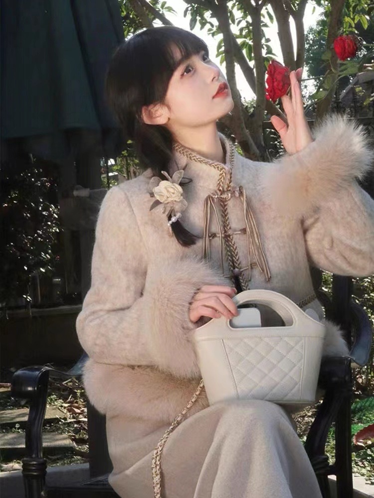 1色S-L韓国セットアップフェミニン秋冬高級感あるプチプラドレス2点セット