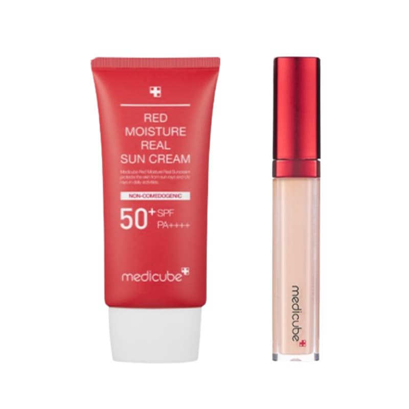 [レッドライン セット]レッドコンシーラー (チップタイプ) 5ml + レッド モイスチャー リアル 日焼け止め 50ml